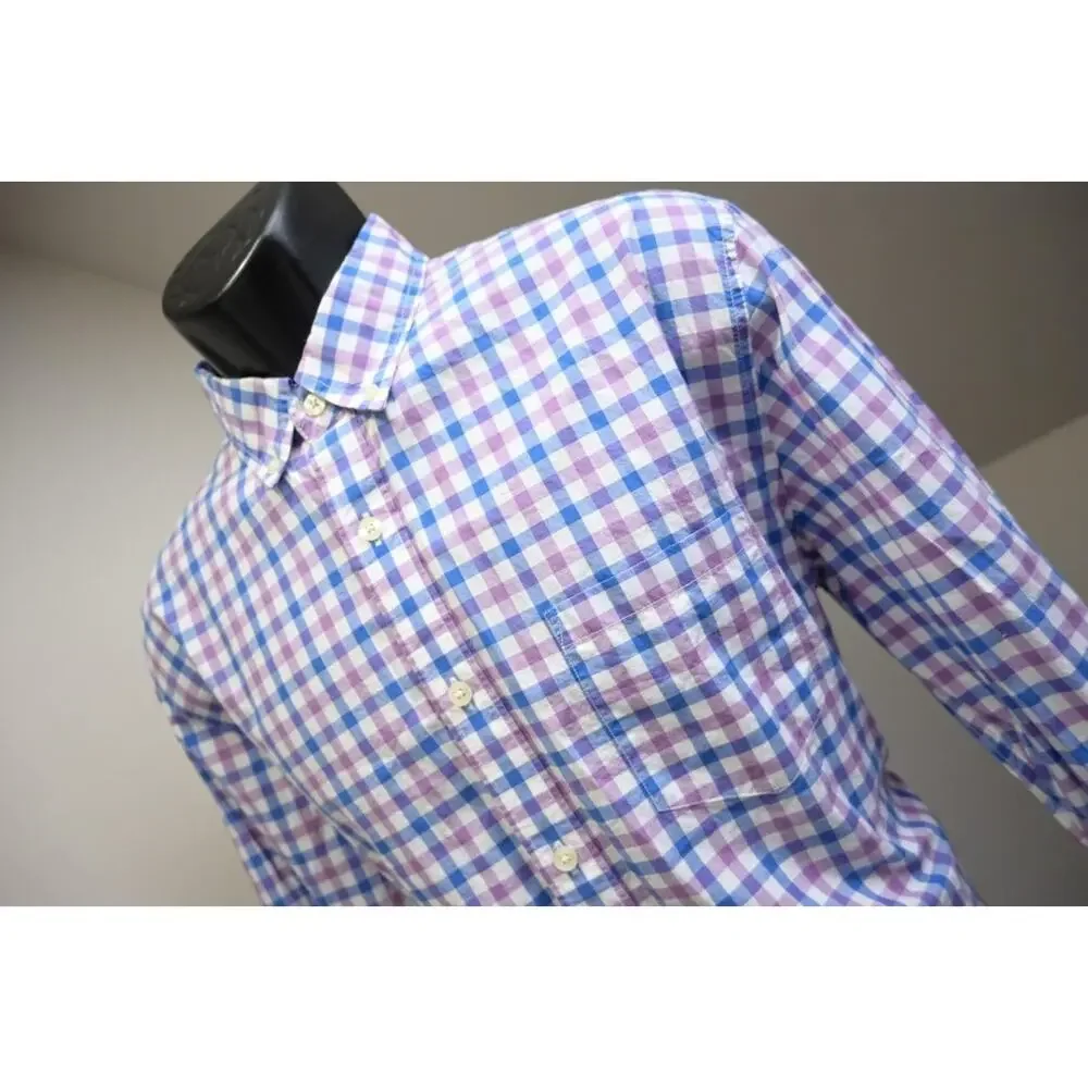 J Crew Dress Shirt Plaid Casual Long Sleeve Button Up Mens Sz Large